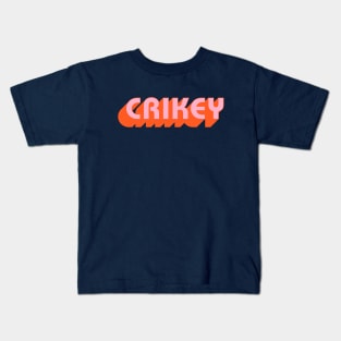 CRIKEY: retro letters in pink and orange Kids T-Shirt